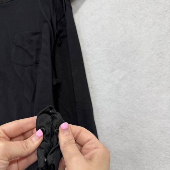 MAI Shirt Mens XL Black Long Sleeve Adaptive Side Snap Crewneck Pocket Tee Soft - Picture 10 of 15